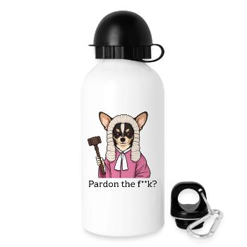 Chihuahua Richter Cartoon Pardon the Fuck - Trinkflasche mit Deckel 500 ml - Weiß - Rechts