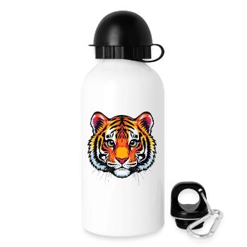 Cute tiger head - Drinks Bottle with Lid 500 ml - white - Right