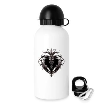 Metal Heraldic Heart - Drinks Bottle with Lid 500 ml - white - Right