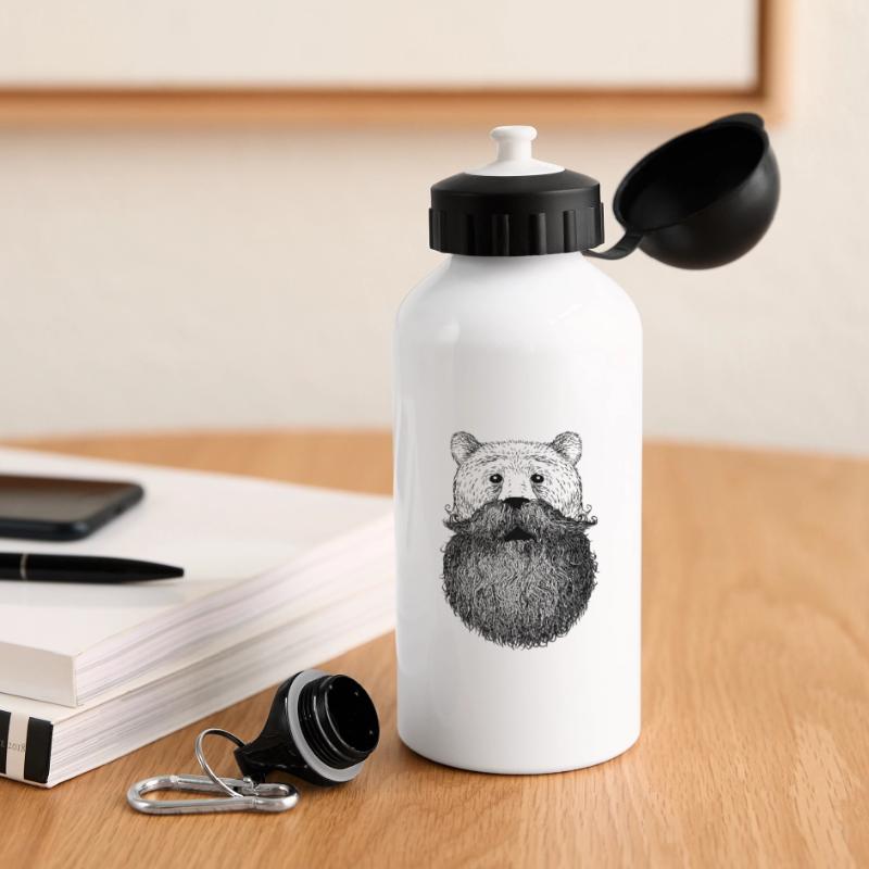 Bär oder Bart Trinkflasche mit Deckel 500 ml