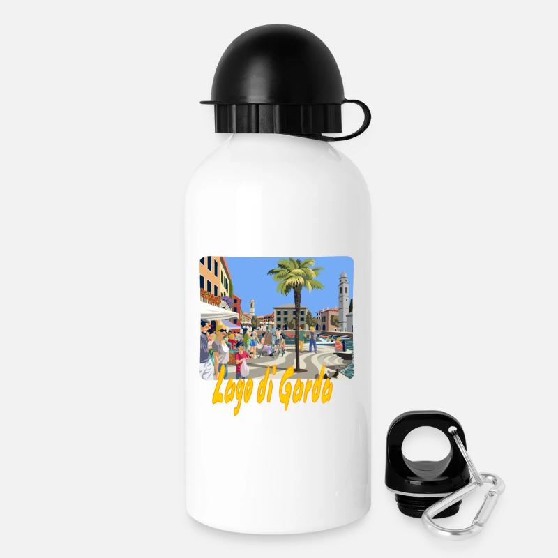 Lago di Garda - Trinkflasche mit Deckel 500 ml - Weiß