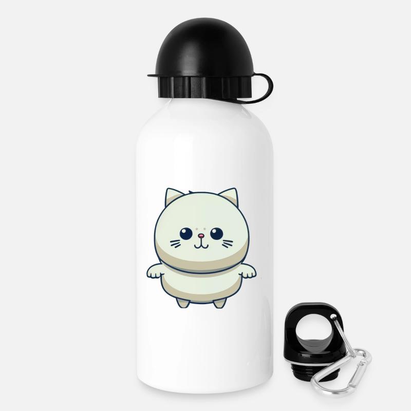 Cute Cat - Drinks Bottle with Lid 500 ml - white
