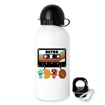 1970 Retro Music Tape Cassette - Drinks Bottle with Lid 500 ml - white - Right