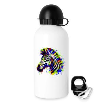 Zèbre - Gourde avec bouchon 500 ml - blanc - Droite