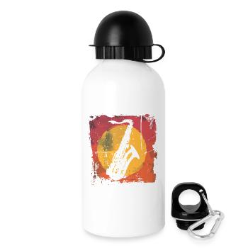 Saxophon Vaporwave - Trinkflasche mit Deckel 500 ml - Weiß - Rechts