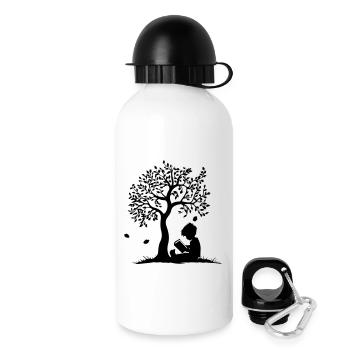 Enfant lisant sous l’arbre - Gourde avec bouchon 500 ml - blanc - Droite