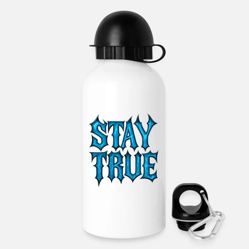 Stay True Design - Déclaration d’être vous-même - Gourde avec bouchon 500 ml - blanc