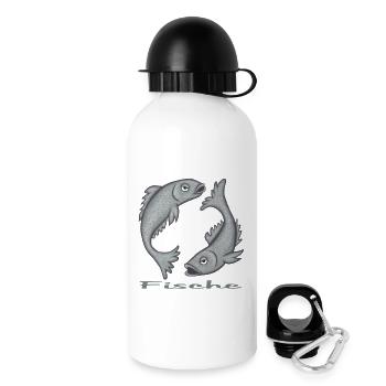 Sternzeichen Fische - Trinkflasche mit Deckel 500 ml - Weiß - Rechts