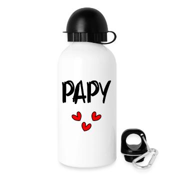 Opa. PAPA. VATERTAG. FROHER VATERTAG. PARTEI - Trinkflasche mit Deckel 500 ml - Weiß - Rechts