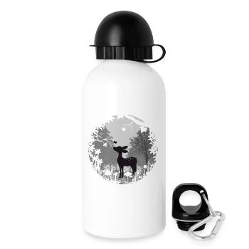 Rehkitz mit Schmetterling - Trinkflasche mit Deckel 500 ml - Weiß - Rechts