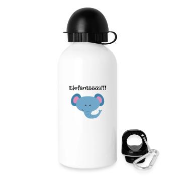 Blauer Elefantenkopf Kindershirt - Trinkflasche mit Deckel 500 ml - Weiß - Rechts