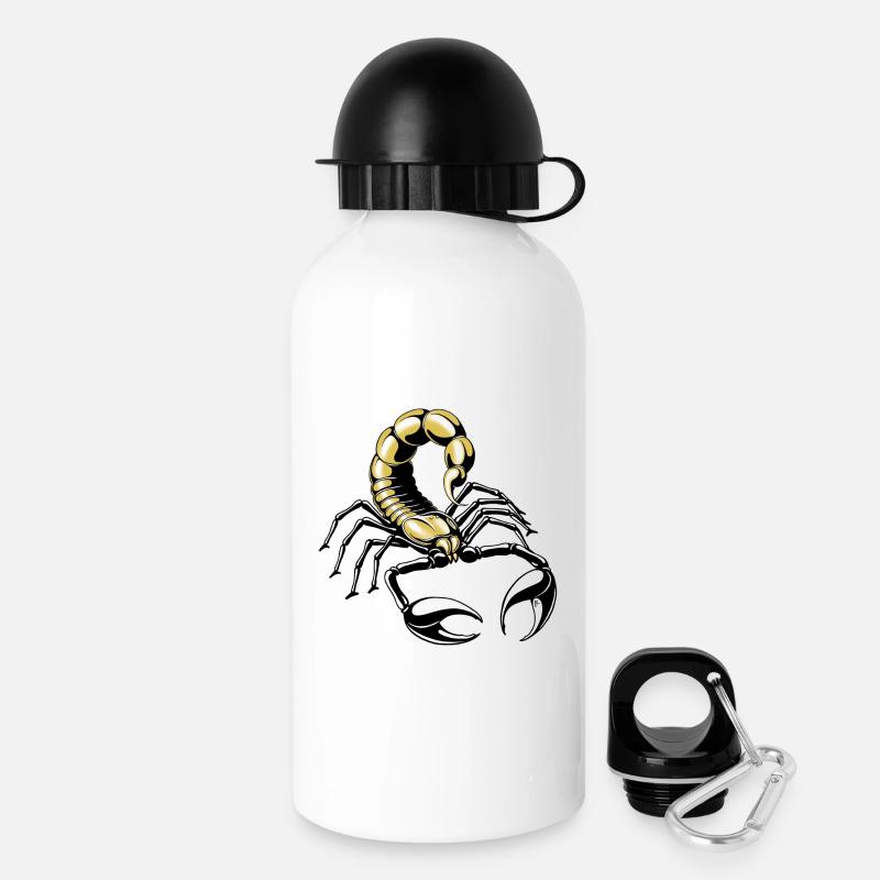 skorpion - gold - gelb - Trinkflasche mit Deckel 500 ml - Weiß