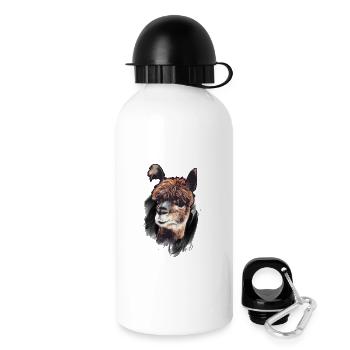 Alpaka Alpaca Kamel - Trinkflasche mit Deckel 500 ml - Weiß - Rechts