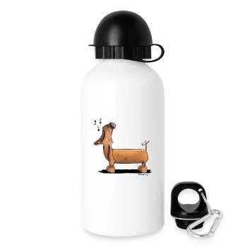 Jaulender Dackel - Dachshund - Comic - Trinkflasche mit Deckel 500 ml - Weiß - Rechts