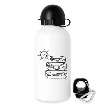 koffer sonne urlaub - Trinkflasche mit Deckel 500 ml - Weiß - Rechts