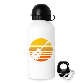 Retro Sonnenuntergang mit Gitarre Design - Trinkflasche mit Deckel 500 ml - Weiß - Rechts
