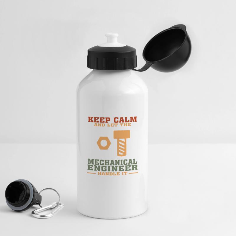 Funny Mechanical Engineer Tshirt, Keep Calm Drinks Bottle with Lid 500 ml