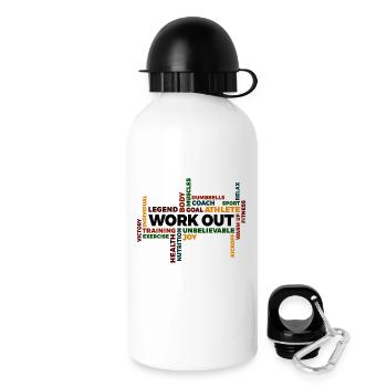 Séance d’entraînement motivation proverbe déclaration de remise en forme gym - Gourde avec bouchon 500 ml - blanc - Droite