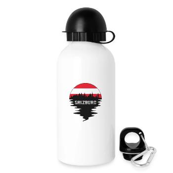 Salzbourg Autriche Skyline Silhouette Drapeau Autrichien - Gourde avec bouchon 500 ml - blanc - Droite