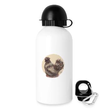 Brown silk hen - Drinks Bottle with Lid 500 ml - white - Right