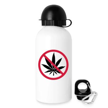 Signe interdit de mauvaises herbes - Gourde avec bouchon 500 ml - blanc - Droite