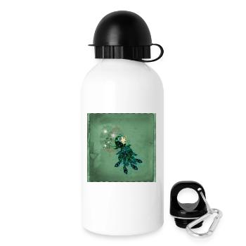 Elegante Pfau mit Käfig und Blumen. - Trinkflasche mit Deckel 500 ml - Weiß - Rechts