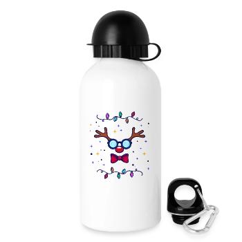 Noël rennais décorations de Noël - Gourde avec bouchon 500 ml - blanc - Droite