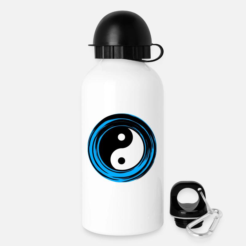 Yin-yang Bleu - Gourde avec bouchon 500 ml - blanc