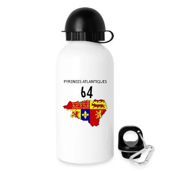 Pyrénées atlantiques - Gourde avec bouchon 500 ml - blanc - Droite