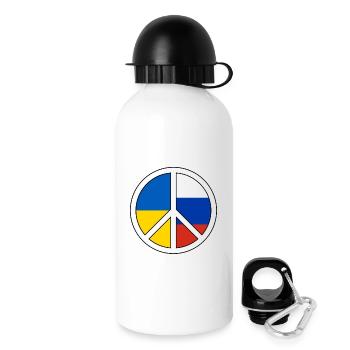 Friedenssymbol mit Farbblockmuster - Trinkflasche mit Deckel 500 ml - Weiß - Rechts