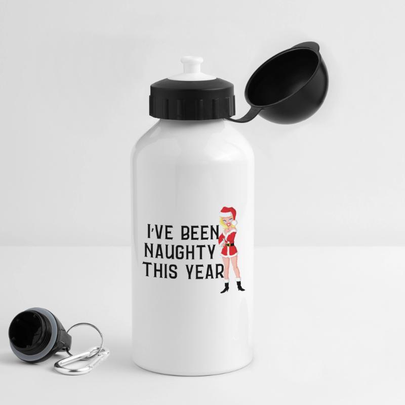 Frecher Weihnachtspullover Trinkflasche mit Deckel 500 ml