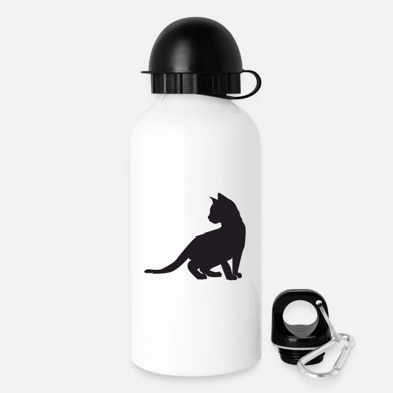 Kätzchen-Design - Trinkflasche mit Deckel 500 ml - Weiß