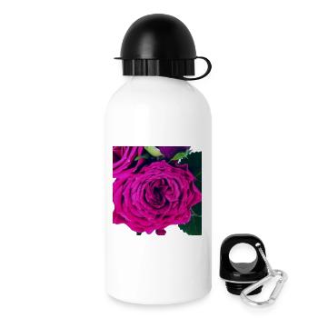 Detailreiche Rose in Beerenton - Trinkflasche mit Deckel 500 ml - Weiß - Rechts