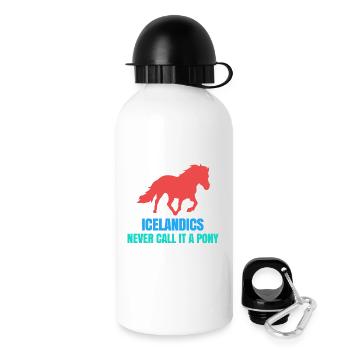 Islandpferde Pony Statement Isländer Pferdenarr - Trinkflasche mit Deckel 500 ml - Weiß - Rechts