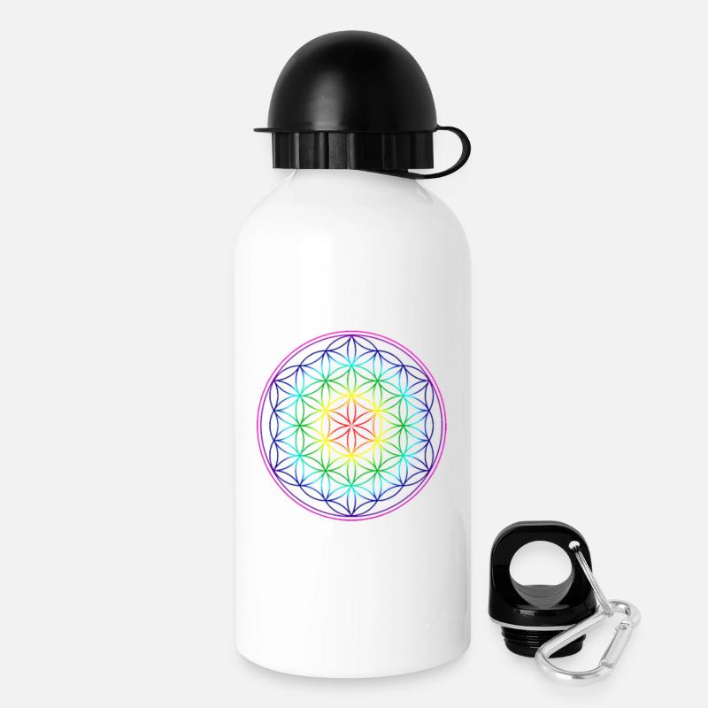 FLEUR DE VIE ARC EN CIEL - Gourde avec bouchon 500 ml - blanc