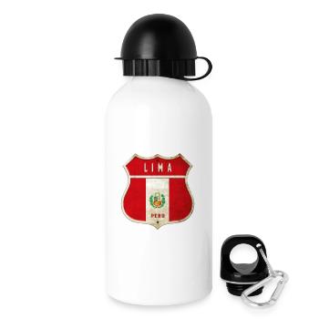 Lima Peru coat of arms flag design - Drinks Bottle with Lid 500 ml - white - Right