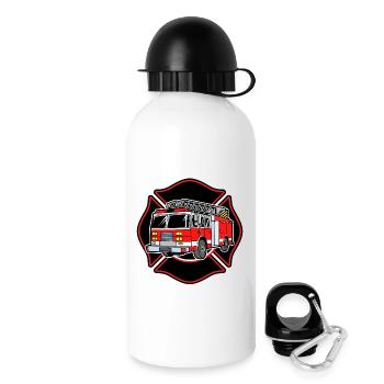 Feuerwehr Feuerwehrauto Brandschutz Löscharbeit - Trinkflasche mit Deckel 500 ml - Weiß - Rechts
