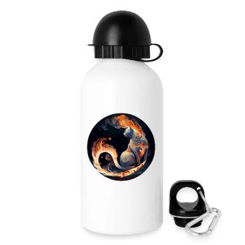Magie ardente du chat dans la conception de la constellation - Gourde avec bouchon 500 ml - blanc - Droite