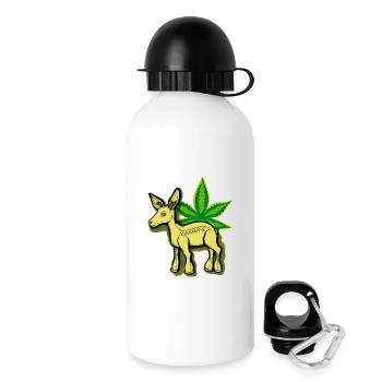 Cannabiche 05 mit Tippfehler - Trinkflasche mit Deckel 500 ml - Weiß - Rechts