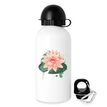 Graffiti de nénuphars avec nénuphar vert - Gourde avec bouchon 500 ml - blanc - Droite