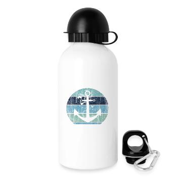 Vintage Anchor Maritime Design - Trinkflasche mit Deckel 500 ml - Weiß - Rechts