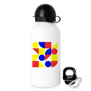 forme, géométrie, art, Bauhaus - Gourde avec bouchon 500 ml - blanc - Droite