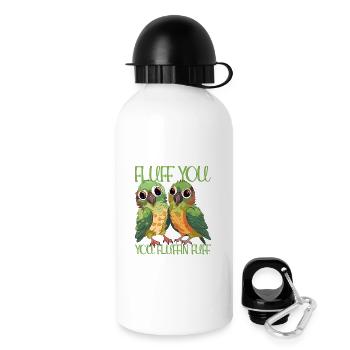 Fluff du du fluffin fuff Sittich Papagei Design - Trinkflasche mit Deckel 500 ml - Weiß - Rechts