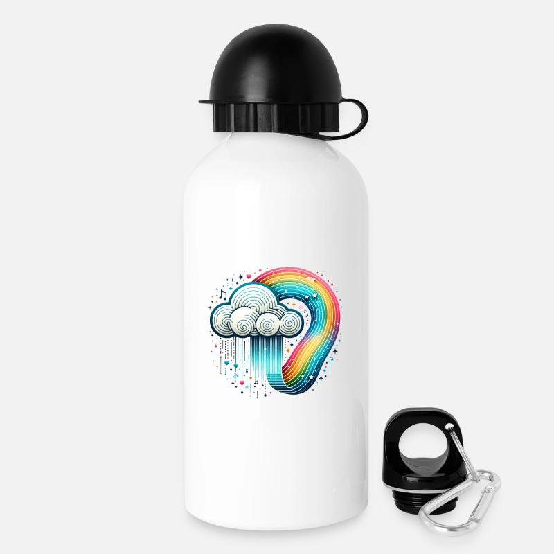 Nuage arc-en-ciel - Gourde avec bouchon 500 ml - blanc
