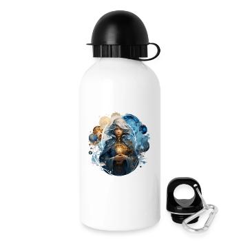 Magierin Im Zeitstrudel Fantasy RPG Shirt - Trinkflasche mit Deckel 500 ml - Weiß - Rechts