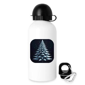 Arbre de Noël Sapin Polygones Vert - Gourde avec bouchon 500 ml - blanc - Droite