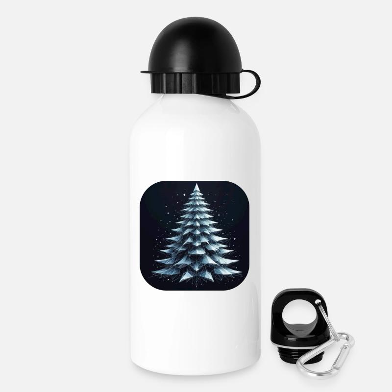 Christmas Tree Fir Tree Polygons Green - Drinks Bottle with Lid 500 ml - white