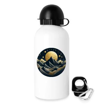 Landscape, Mountains, Moon, Stars, Night - Drinks Bottle with Lid 500 ml - white - Right