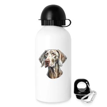 Portrait de braque de Weimar - Gourde avec bouchon 500 ml - blanc - Droite