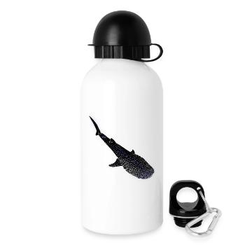 Walhai Leuchtende Silhouette - Trinkflasche mit Deckel 500 ml - Weiß - Rechts